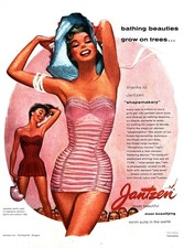 1955 JANTZEN SWIMSUIT Genuine Vintage Print Ad Women's Swimwear Ladies 10" x 14"