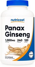 Nutricost Panax Ginseng 1000mg, 240 Capsules - Non GMO, Gluten Free, 120 Serving