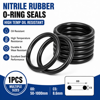 1x NBR O-Ring Dichtungen OD：50mm-1000mm | CS：8.6mm   High Temp Oil Resistant