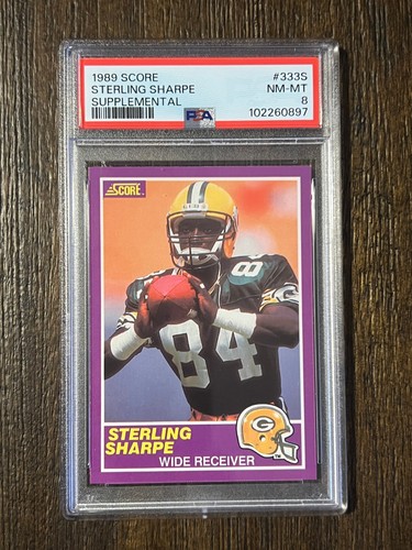 1989 Score #333S Sterling Sharpe Supplemental RC Packers HOF PSA 8 - Picture 5 of 6