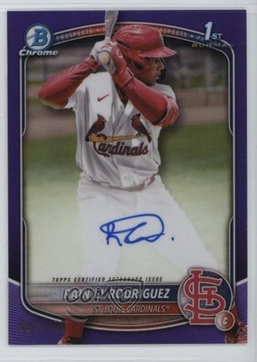 2025 Bowman Chrome Prospect Purple Refractor 27/250 Rainiel Rodriguez Auto 1e8e