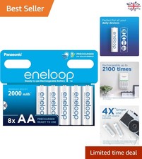 Reliable 8-Pack Rechargeable AA Batteries - Long-Lasting 2000 mAh Capacity 43.99 per battery