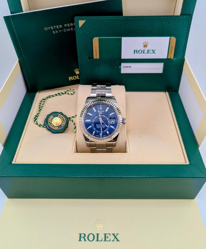 Rolex Sky-Dweller, 42mm, Blue Dial, White Gold Bezel, Oyster Bracelet, 326934