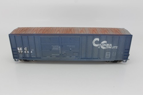 HO ROUNDHOUSE DD 50' BOXCAR COLUMBIA & COWLITZ PARCHEADO Y DESGASTADO EEC 17804 | Zustand: Used
