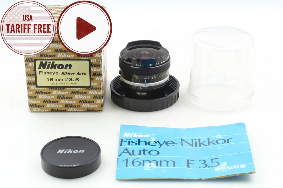 Objetivo Nikon Fisye Nikkor automático 16 mm F3,5 MF probado [casi como nuevo en caja] de JAPÓN Foto 3 de 4