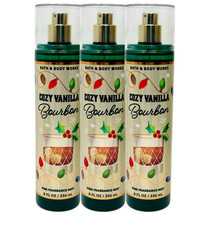3 BATH  BODY WORKS COZY VANILLA BOURBON FINE FRAGRANCE MIST SPRAY 8 FL OZ NEW