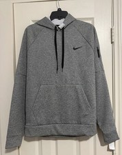 NEW Nike Therma Fit Men's Hoodie - Dark Grey Heather/Matte Silver/White, Size S