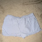 PINK Victoria's Secret Women's Striped Sleep Shorts Blue White Button L — photo 2