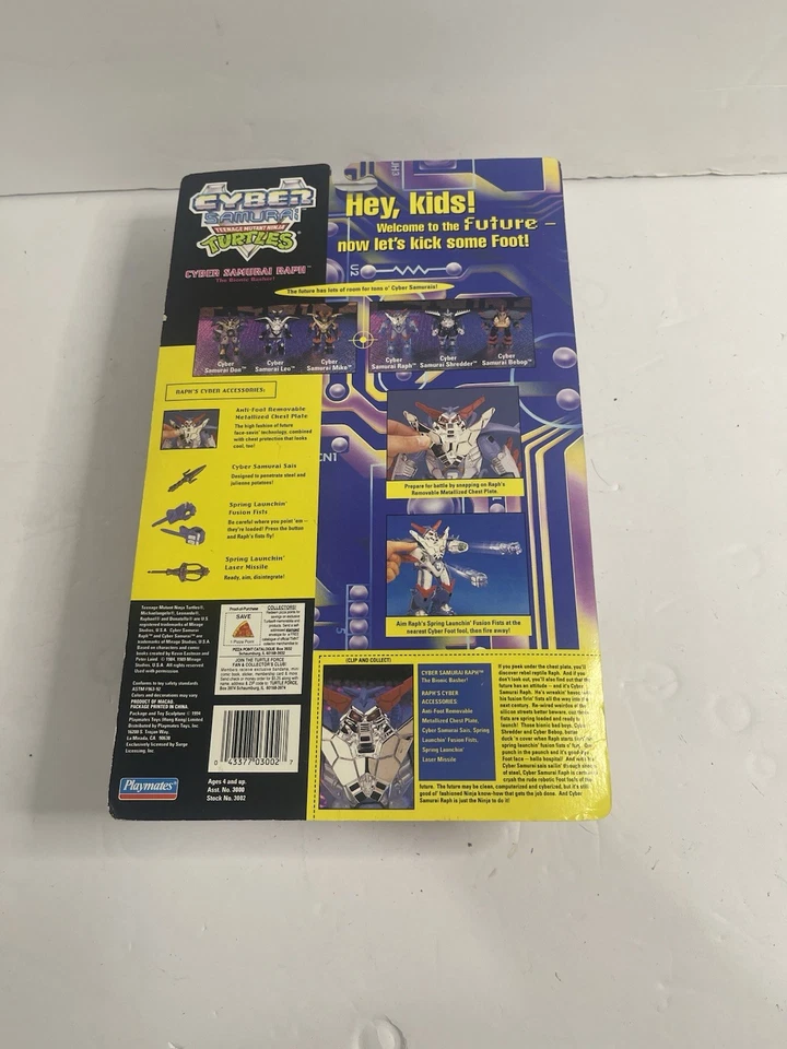 Cyber Samurai Raphael Teenage Mutant Ninja Turtles TMNT 1994 Playmates NEW Seal - Image 2 of 4