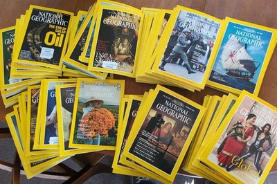 Lot 10 National Geographic Magazines Misc Collage Crafting Junk Journal Lib