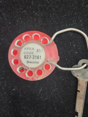 Vtg 80 s Pizza Hut Keychain Logo White Red Hangtag Fob Decatur Tx Phone Number