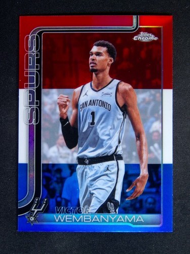 2025-26 Topps Chrome Update Victor Wembanyama #22 Red/White/Blue Refractor