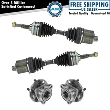 4 Piece Steering Kit Front CV Axle Assemblies w/ Wheel Hub & Bearings New