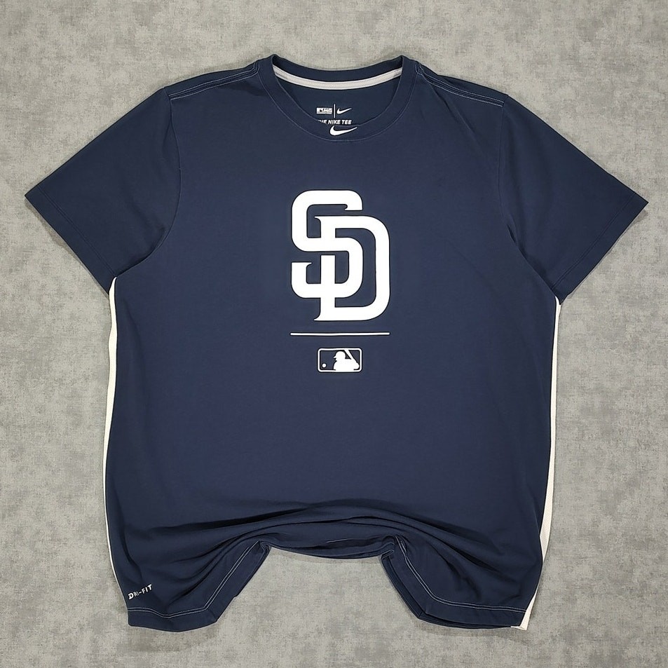 Nike San Diego Padres Center Swoosh athletic sportswear MLB tshirt mens XL