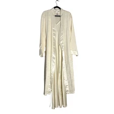 Vintage 2-Piece Women’s M Sleepwear Robe & Gown Set- Lace Maxi Bridal Classy EUC