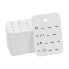 100Pcs Clothing Price Labels, 2x1.4" Blank Price Hang Tags for Retail, Paper