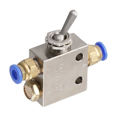 Pneumatic Valve TAC2-31V 2 Position 3 Way Toggles Mechanical Valve With Fitting