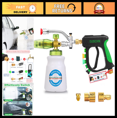 #ad Pressure Washer Foam Cannon Kit Dual Connector 1 4quot; Quick Connect 5 Nozzle T $87.99