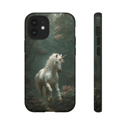 Phone Ink   White Unicorn Enchanted Forest Case   iPhone, Galaxy, Pixel