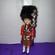 Vintage 1960's Celluloid/Plastic Scottish Guard Doll/ Bagpipes Used