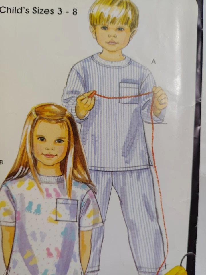 Pajamas Sleep Pants Top Shorts Boys Girls 3 4 5 6 Simplicity 5262 Sewing Pattern - Image 3 of 4