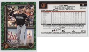 2025 Topps Series 1 Spring Training Green Foilboard /99 Coby Mayo #20 Rookie RC