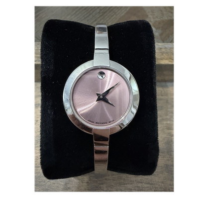 Movado Pink Dial Stainless Steel Bangle Watch Movado BOLD Bangle Watch – Tivoli Jewelers main image 2
