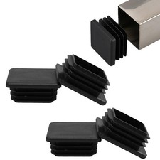 4 Pack 1-3/4"x 1-3/4" Black Square Tube End Cap Plastic Plugs