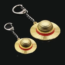 Classic Anime Keychain Straw Hat Pendant Metal Key Chains for Fans Cosplay