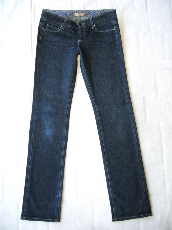 Paige Blue Heights Straight Jeans Womens Size 29 Dark Blue + Stretch L33.25 - Image 4 of 4