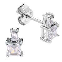 Trendor Schmuck Damen Ohrringe 925 Silber Zirkonia Ohrstecker 15167