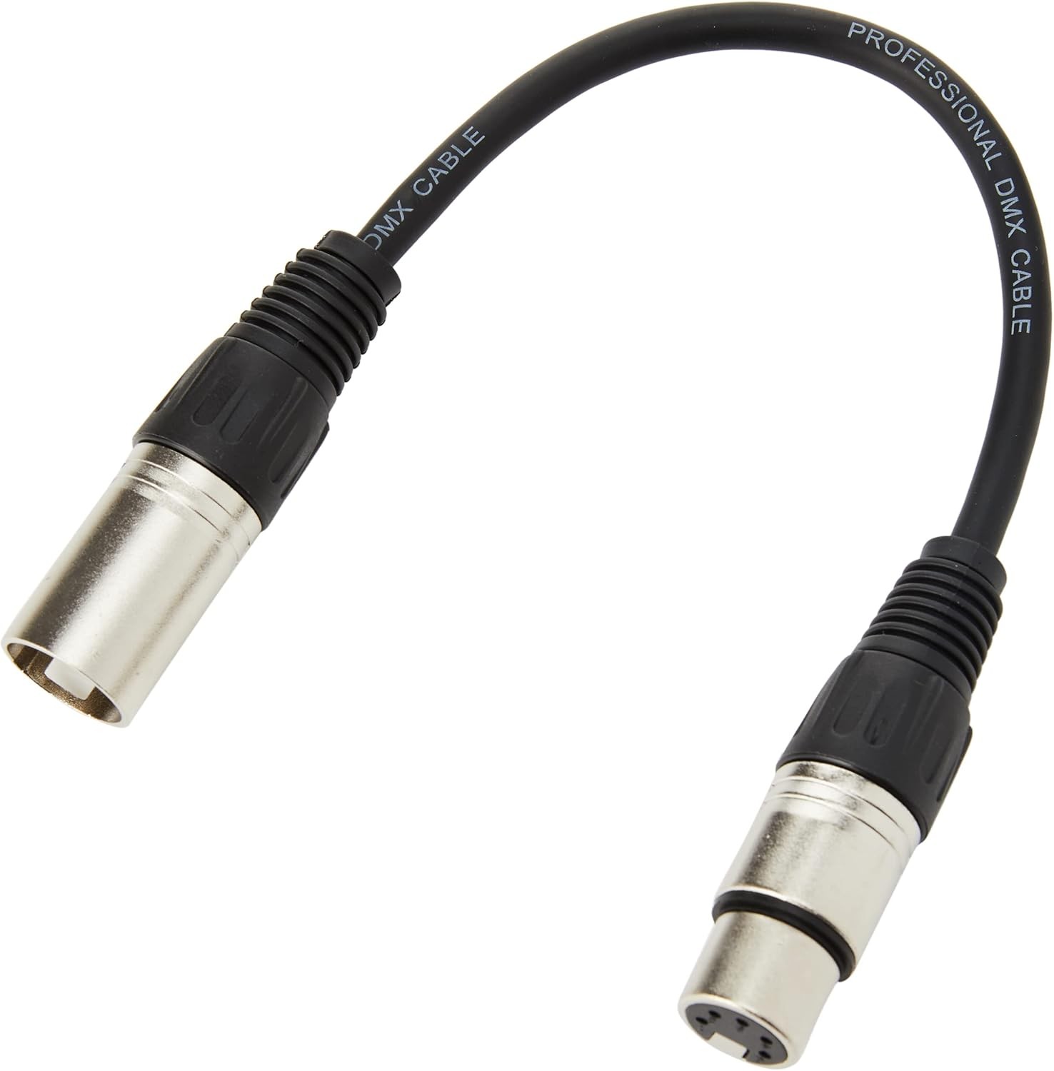 PULSE PLS00347 3 Pin XLR Male to 5 Pin XLR Female DMX Adaptor Lead, 0.22m,black