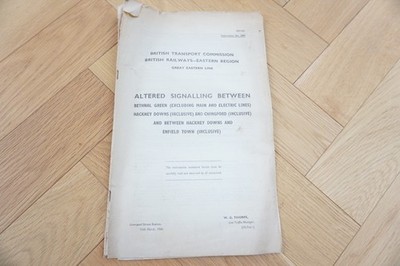 1960 Enfield Town Eastern Region Notice Stellwerk Signalplan Karte