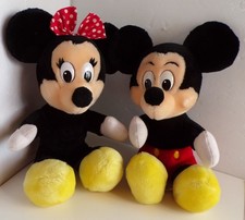 Disney Parks Vintage Mickey and Minnie Mouse 10" Sitting Plush Toys