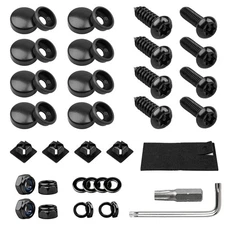 License Plate Screws Kits, Black Anti Theft Mounting Hardware for Car Tag Pla...