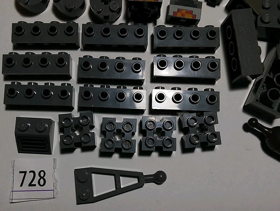 Lego 200 Piezas Gris Azulado Oscuro Ladrillos Modificado 30414 Silla Cañón Disparo 728 Foto 2 de 4