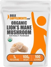 Organic Lion's Mane Mushroom Extract Powder 3.5 Ounce Wellness Supplement