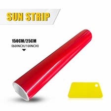 60"x10" Windshield Shade Visor Sun Strip Tint Film Vinyl Sticker Decal Red