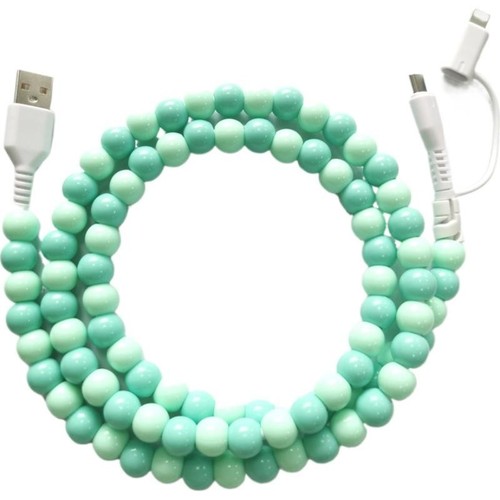 Portable Colorful Pearl 2-in- Type-C Fast Charging 7 UK Hot Cable Cable S8SSD34 - Picture 20 of 20
