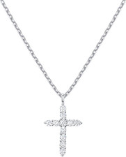 Womens Cross Necklace  Gold Plated Cubic Zirconia Cross Necklace for Women Trend
