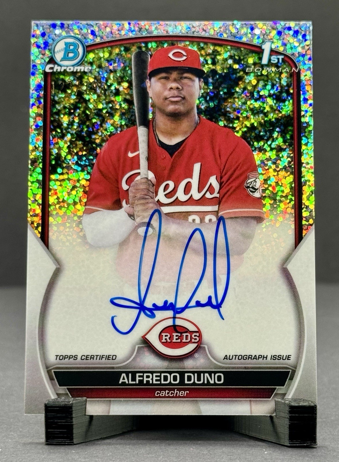 ALFREDO DUNO 2023 Bowman Chrome AUTO 1st Speckle Refractor #/299
