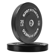 Olympic 2-Inch Black Rubber Coated Bumper Plates 35 lb Single Weight Plates