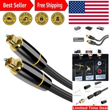 TOSLINK Cable, Optical Audio Cable 6.6 Feet/2 Meter, Digital Fiber Optic Cabl...