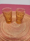 Vintage Anchor Hocking Milano Lido Crinkle Juice Glasses 1970's Set Of 2 USA