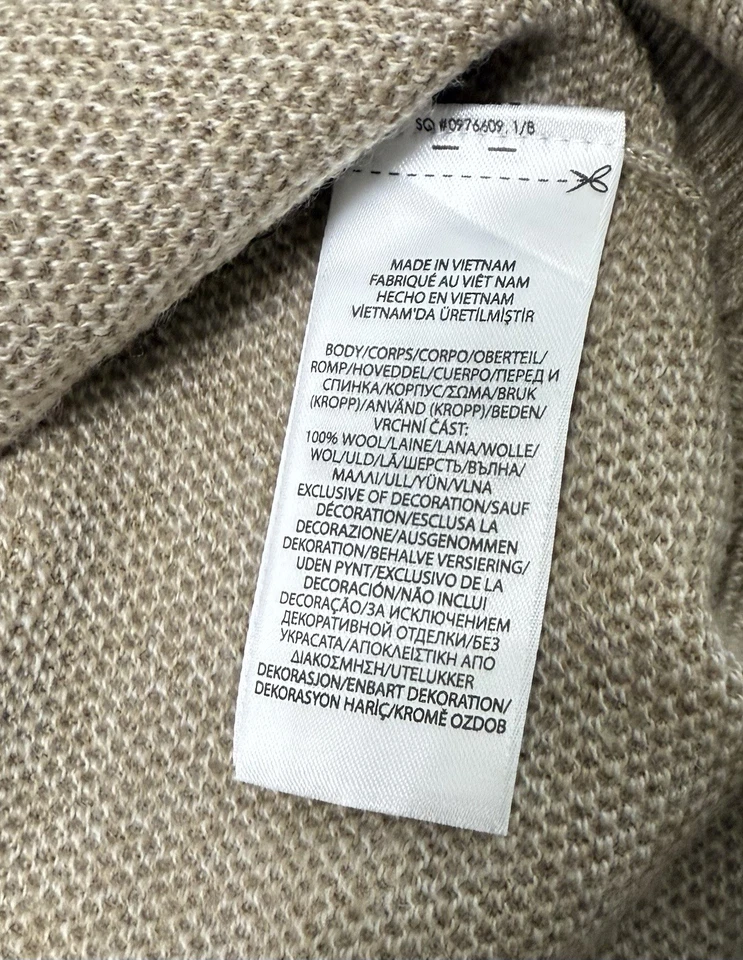 Ralph Lauren Washable Wool 1/4 Zip Sweater Big & Tall Beige Tan Men’s Size 6XB - Image 4 of 4