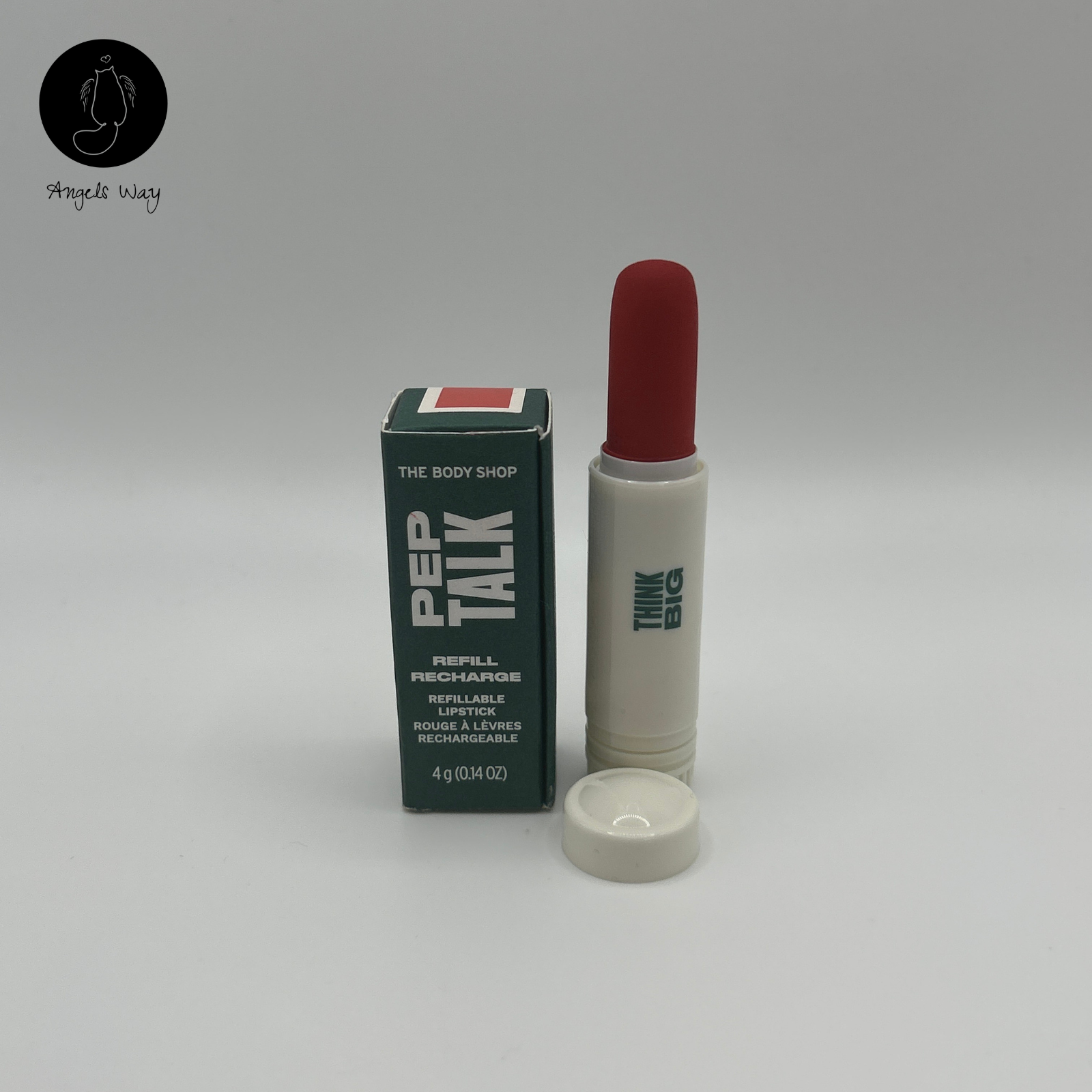 Body Shop Pep Talk Refillable Lipstick Think Big Red Vegan Refill