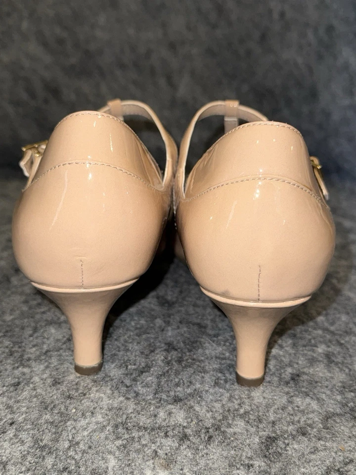 Rockport Women's 8.5 M Pumps Total Motion Shoes Mary Jane T Strap Beige Patent - Image 4 of 4