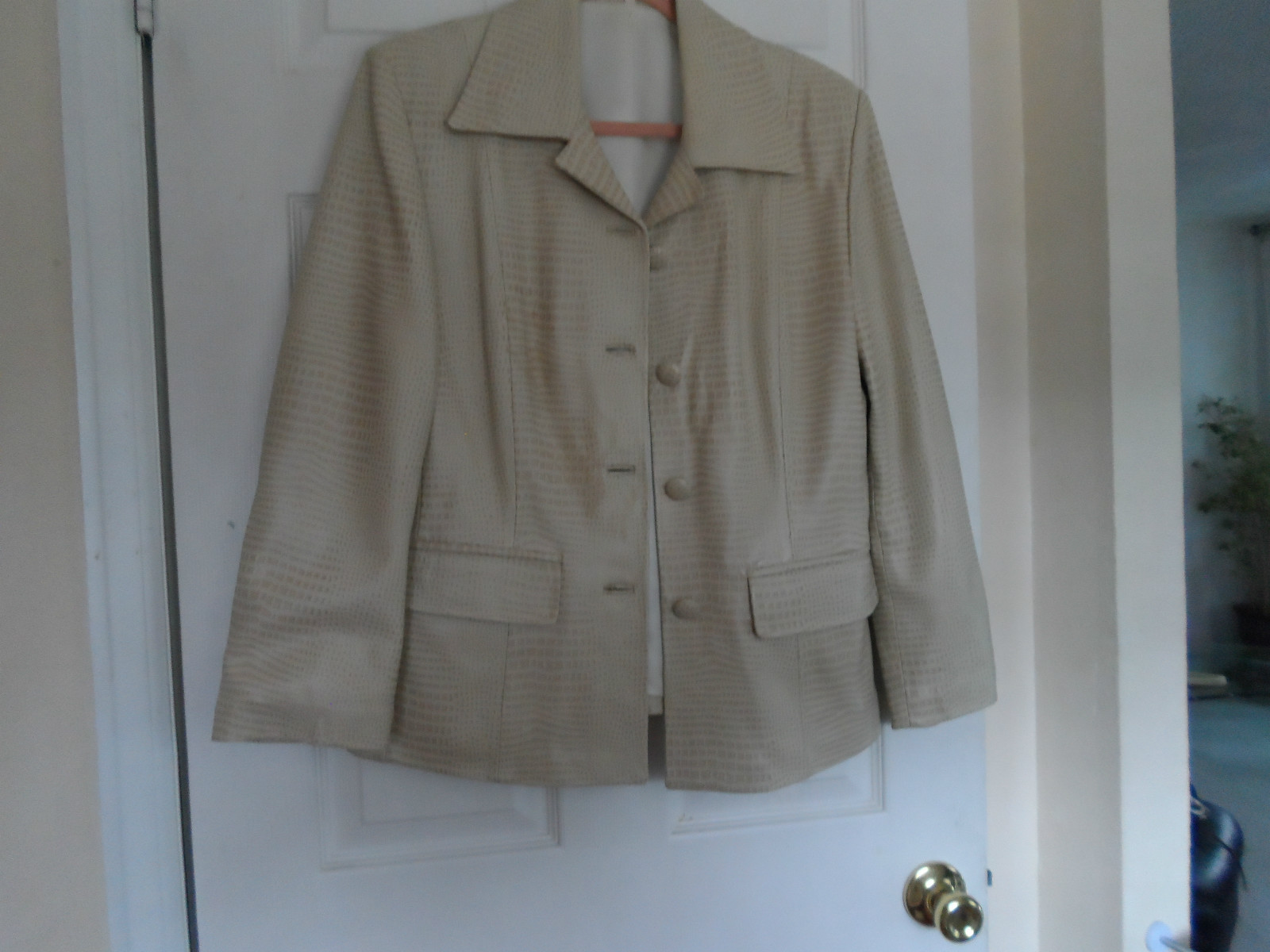 BEAUTIFUL LEATHER SKIRT SUIT SZ 46/12 FROM SPAIN - image 4