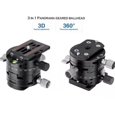 3 in 1 Panoramic Geared Ball Head Tripod Head Black Thought Gear Head G2