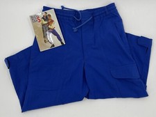 Bugle Boy 1986 Vintage Boy's Electric Blue Baggy Wide Leg Cargo Pants Sz 28x17